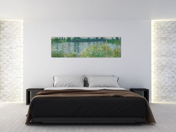 Obraz - Claude Monet, Banks of the Seine, reprodukcje (170x50 cm)