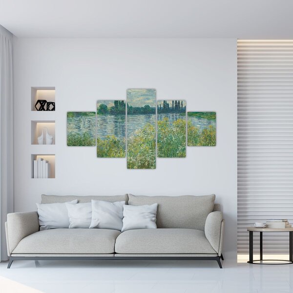 Obraz - Claude Monet, Banks of the Seine, reprodukcje (125x70 cm)