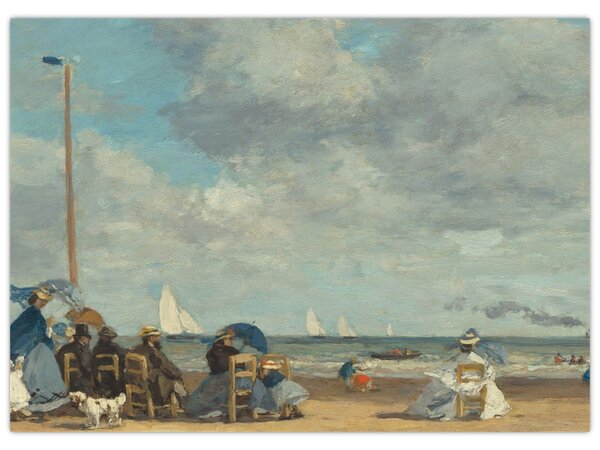 Obraz - Eugène Boudin, Beach at Trouville, reprodukcje (70x50 cm)