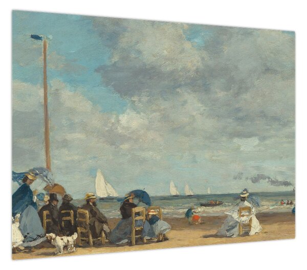 Obraz - Eugène Boudin, Beach at Trouville, reprodukcje (70x50 cm)
