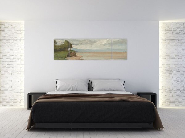 Obraz - Jean-Baptiste-Camille Corot, Beach Near Etretat, reprodukcje (170x50 cm)