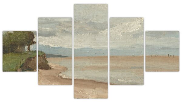 Obraz - Jean-Baptiste-Camille Corot, Beach Near Etretat, reprodukcje (125x70 cm)