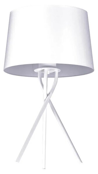 Biała lampa stołowa abażurowa - S913 R3-M17