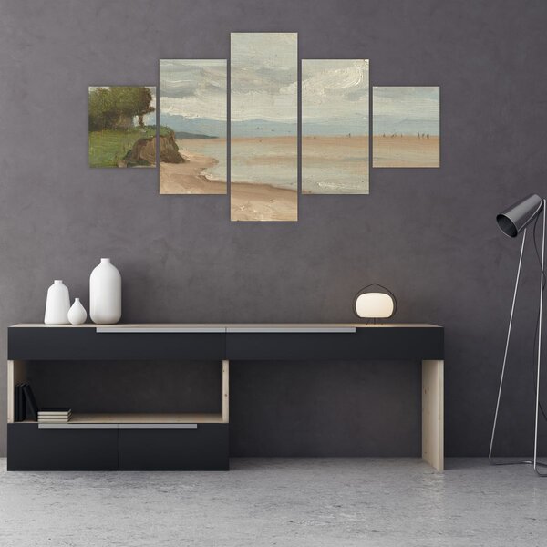 Obraz - Jean-Baptiste-Camille Corot, Beach Near Etretat, reprodukcje (125x70 cm)