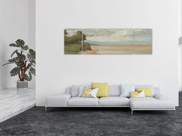 Obraz - Jean-Baptiste-Camille Corot, Beach Near Etretat, reprodukcje (170x50 cm)