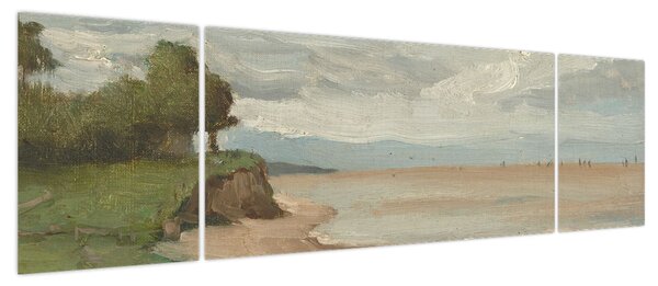 Obraz - Jean-Baptiste-Camille Corot, Beach Near Etretat, reprodukcje (170x50 cm)