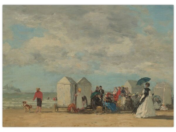 Obraz - Eugène Boudin, Beach Scene, reprodukcje (70x50 cm)