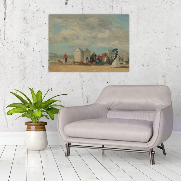 Obraz - Eugène Boudin, Beach Scene, reprodukcje (70x50 cm)