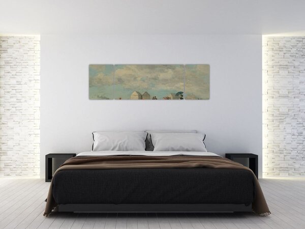 Obraz - Eugène Boudin, Beach Scene, reprodukcje (170x50 cm)