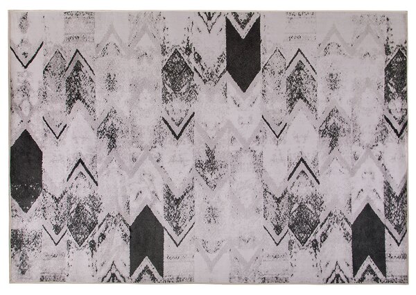 Krótkowłosy dywan czarny geometryczny wzór różowy 160 x 230 cm Tolca Beliani