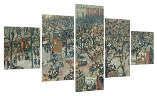 Obraz - Camille Pissarro, Boulevard des Italiens, Morning, Sunlight, reprodukcje (125x70 cm)