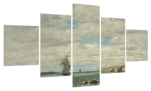 Obraz - Eugène Boudin, Coast of Brittany, reprodukcje (125x70 cm)