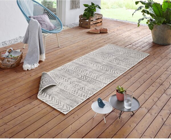 Szaro-kremowy chodnik odpowiedni na zewnątrz NORTHRUGS Biri, 80x250 cm