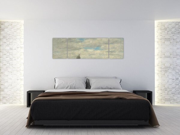 Obraz - Eugène Boudin, Coast of Brittany, reprodukcje (170x50 cm)