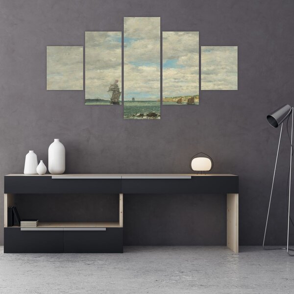 Obraz - Eugène Boudin, Coast of Brittany, reprodukcje (125x70 cm)