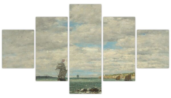 Obraz - Eugène Boudin, Coast of Brittany, reprodukcje (125x70 cm)