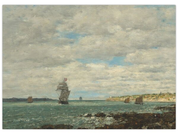 Obraz - Eugène Boudin, Coast of Brittany, reprodukcje (70x50 cm)