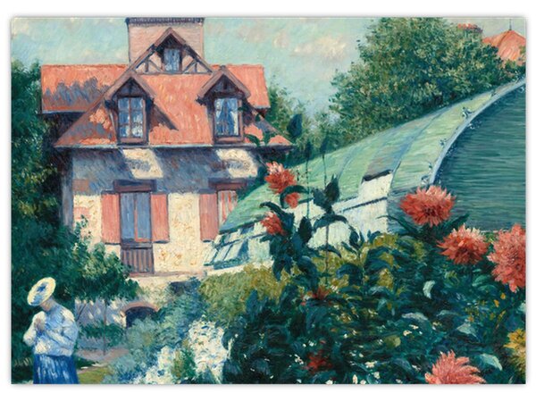 Obraz - Gustave Caillebotte, Dahlias, Garden at Petit Gennevilliers, reprodukcje (70x50 cm)