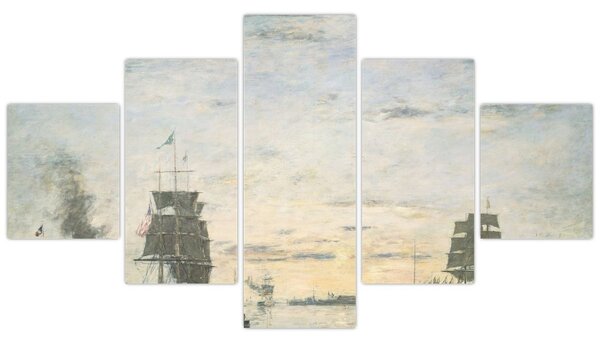 Obraz - Eugène Boudin, Entrance to the Harbor, Le Havre, reprodukcje (125x70 cm)