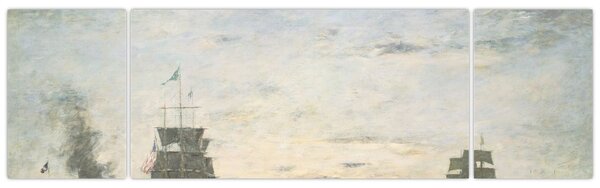 Obraz - Eugène Boudin, Entrance to the Harbor, Le Havre, reprodukcje (170x50 cm)