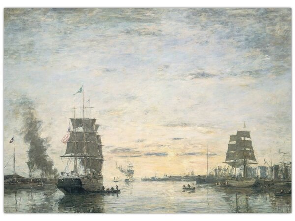Obraz - Eugène Boudin, Entrance to the Harbor, Le Havre, reprodukcje (70x50 cm)