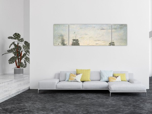 Obraz - Eugène Boudin, Entrance to the Harbor, Le Havre, reprodukcje (170x50 cm)