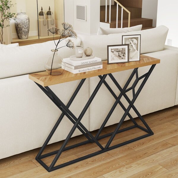 Konsola do przedpokoju z geometryczną podstawą