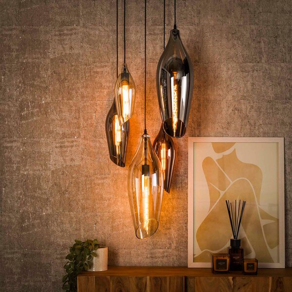 ZIJLSTRA Lampa wisząca szklana Mixture, możliwość ściemniania, multikolor, salon / jadalnia, szkło, nowoczesny