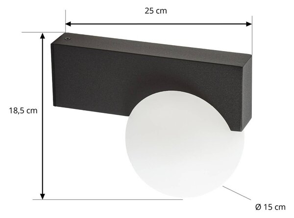 Kinkiet zewnętrzny LED Vijon Lucande, czarny, aluminium, nowoczesny
