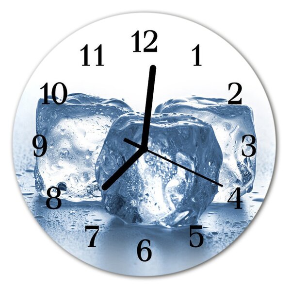 Zegar szklany okrągły Lód