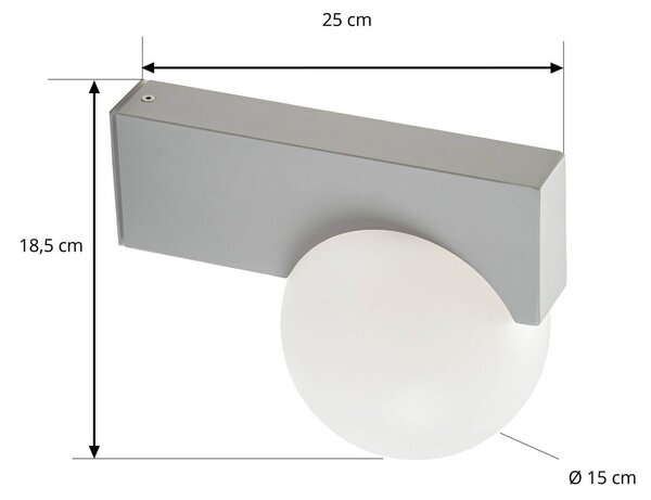 Kinkiet zewnętrzny LED Vijon Lucande, aluminiowy / szary / cynkowy, aluminium, nowoczesny
