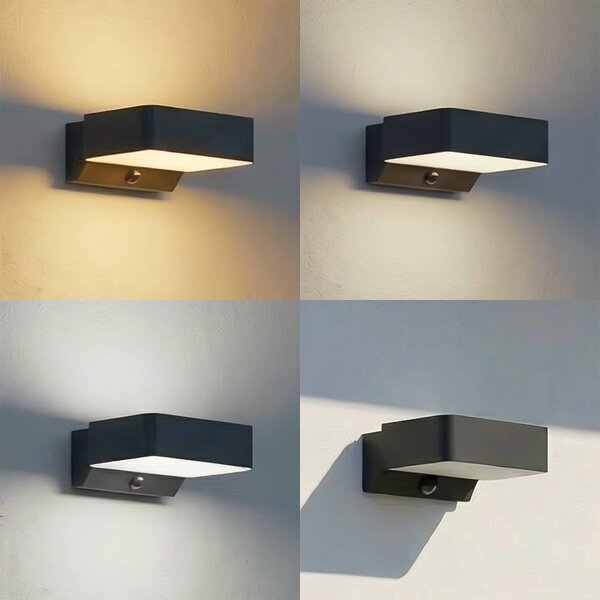 Lampa zewnętrzna z czujnikiem ruchu Fando Lindby, aluminiowy / szary / cynkowy, aluminium
