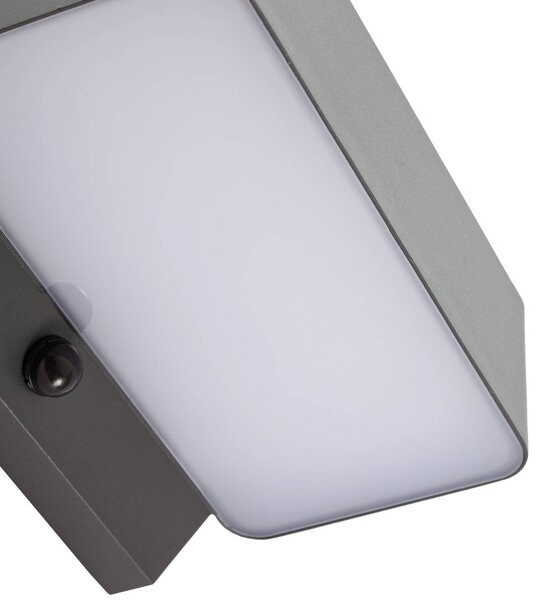 Lampa zewnętrzna z czujnikiem ruchu Fando Lindby, aluminiowy / szary / cynkowy, aluminium