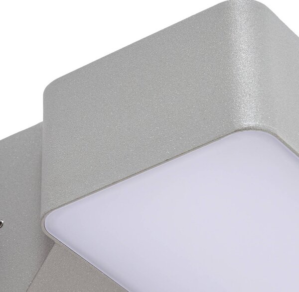 Lampa zewnętrzna z czujnikiem ruchu Fando Lindby, aluminiowy / szary / cynkowy, aluminium