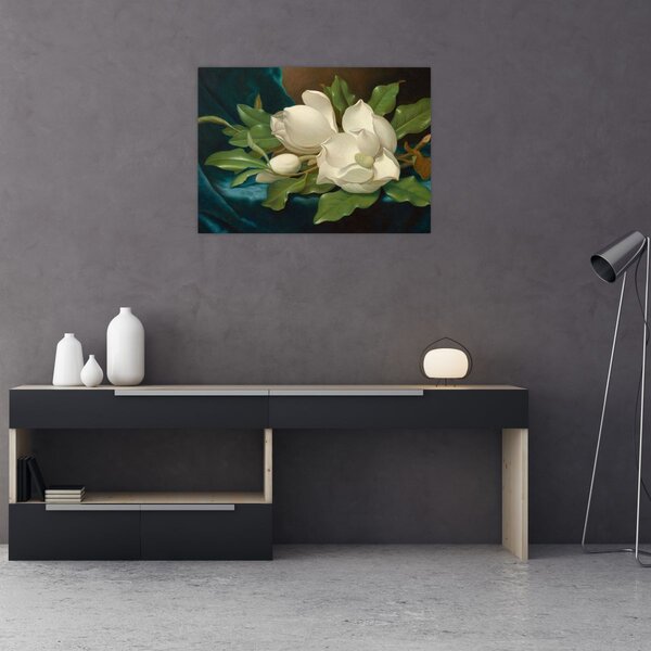 Obraz - Martin Johnson Heade, Giant Magnolias on a Blue Velvet Cloth, reprodukcje (70x50 cm)