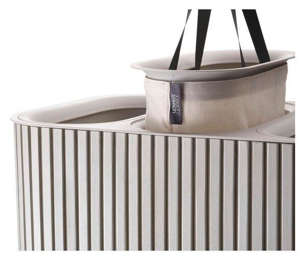 Beżowy bambusowy kosz na pranie 3x30 l Tota Trio Luxe – Joseph Joseph