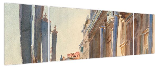 Obraz - John Singer Sargent, Gondola Moorings on the Grand Canal, reprodukcje (170x50 cm)