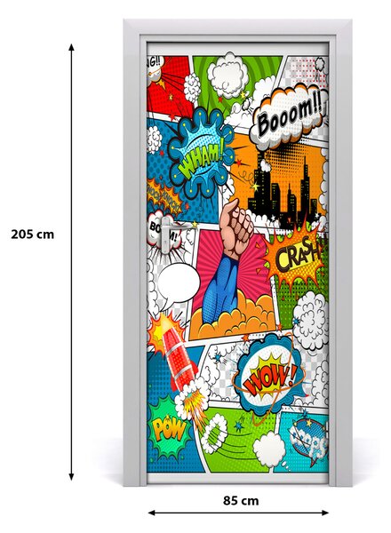 Naklejka samoprzylepna na drzwi Komiks