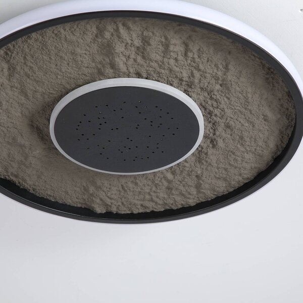 Searchlight Lampa sufitowa LED Lumadisc, możliwość ściemniania, czarny, salon / jadalnia, metal, nowoczesny