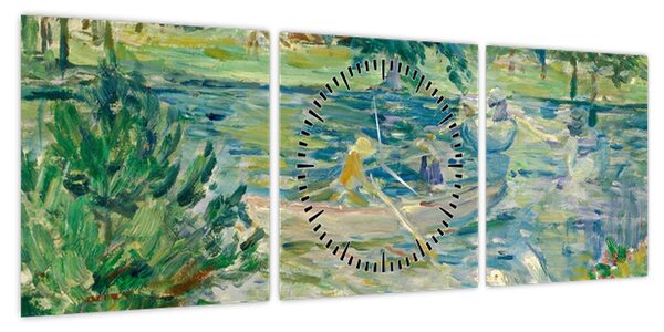 Obraz - Berthe Morisot, Girl in a Boat with Geese, reprodukcje (z zegarem) (90x30 cm)