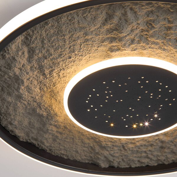 Searchlight Lampa sufitowa LED Lumadisc, możliwość ściemniania, czarny, salon / jadalnia, metal, nowoczesny