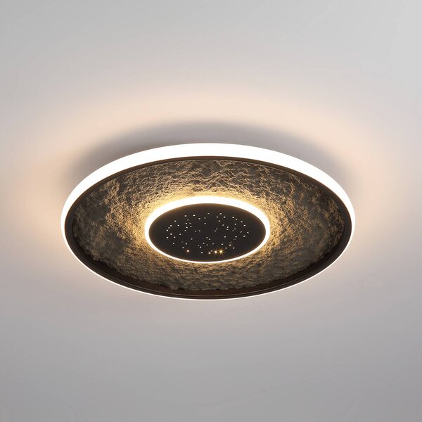 Searchlight Lampa sufitowa LED Lumadisc, możliwość ściemniania, czarny, salon / jadalnia, metal, nowoczesny