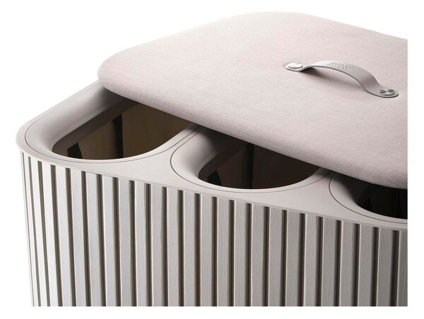 Beżowy bambusowy kosz na pranie 3x30 l Tota Trio Luxe – Joseph Joseph