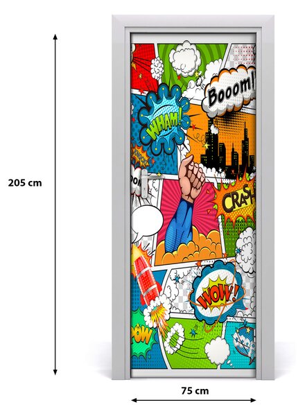 Naklejka samoprzylepna na drzwi Komiks