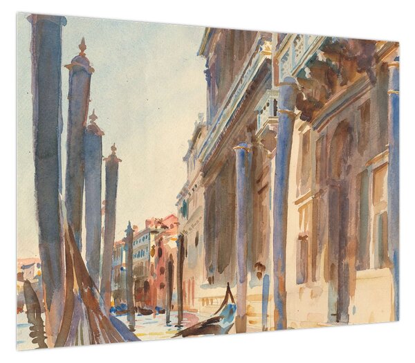 Obraz - John Singer Sargent, Gondola Moorings on the Grand Canal, reprodukcje (70x50 cm)