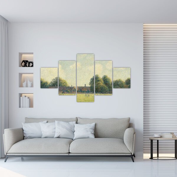 Obraz - Camille Pissarro, Hampton Court Green, reprodukcje (125x70 cm)
