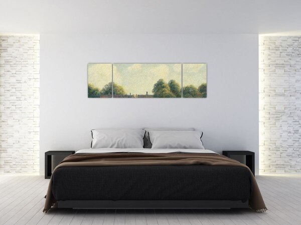 Obraz - Camille Pissarro, Hampton Court Green, reprodukcje (170x50 cm)