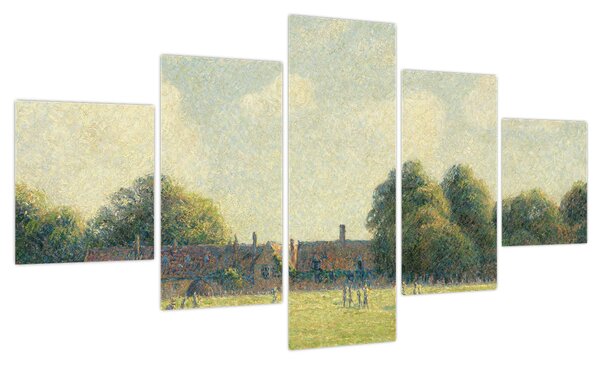 Obraz - Camille Pissarro, Hampton Court Green, reprodukcje (125x70 cm)