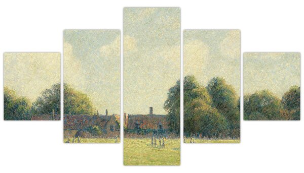 Obraz - Camille Pissarro, Hampton Court Green, reprodukcje (125x70 cm)