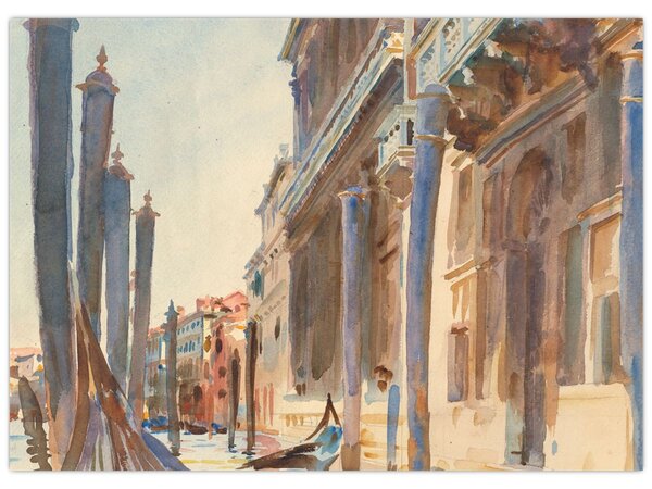 Obraz - John Singer Sargent, Gondola Moorings on the Grand Canal, reprodukcje (70x50 cm)